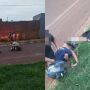 Um dos meninos teve traumatismo craniano e o outro teve fratura grave na perna