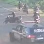 Câmeras de segurança registraram o momento do incidente