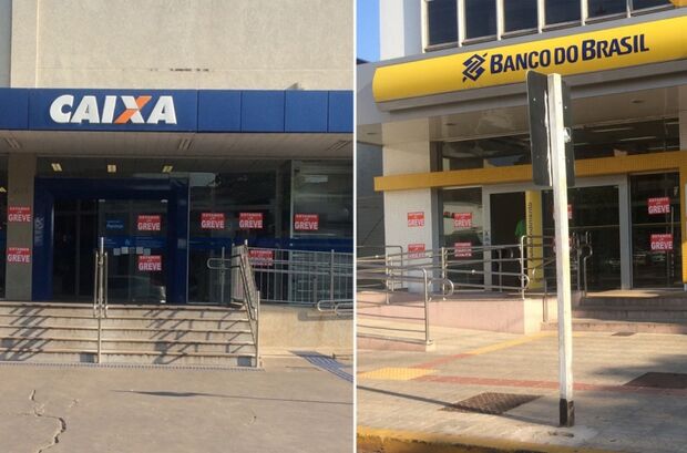 Em Corumbá, greve dos bancários atinge as agências do BB e Caixa 