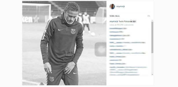 Neymar posta mensagem nas redes sociais após lesão: 'Tudo passa'