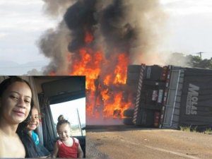 Mãe e duas filhas, moradoras de MS, morrem queimadas após colisão entre carretas em MT