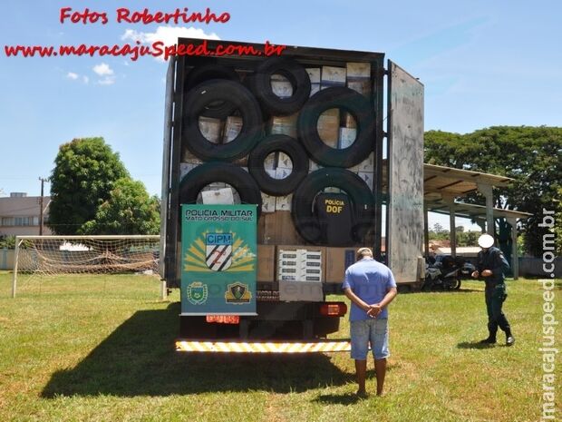 PM e DOF apreendem caminhão com R$ 2 milhões em contrabando