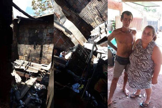 Casal de catadores pede ajuda para reerguer casa destruída pelo fogo no Jardim Colúmbia