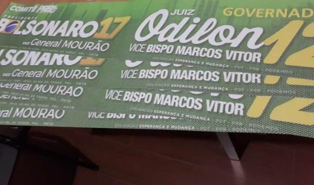 Na Lata: mesmo sem apoio, Odilon distribui adesivos com nome de Bolsonaro