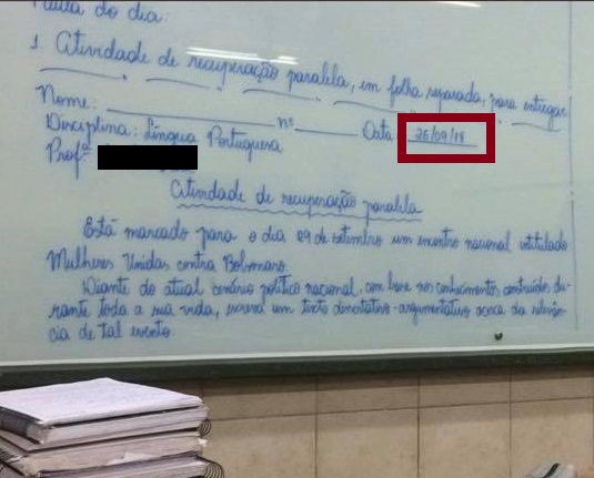 Professora em Campo Grande cita Bolsonaro em tema de redação e é massacrada nas redes sociais