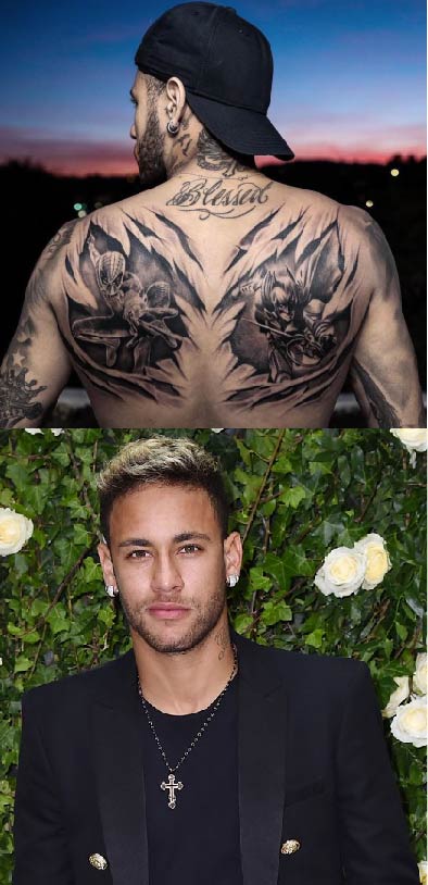 Após término com Marquezine, Neymar fecha as costas com tatuagens