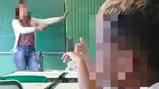 Aluno ataca e xinga professora dentro de sala de aula