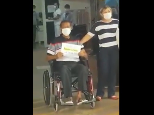 VÍDEO: paciente vence a covid e deixa HU em Campo Grande ao som de louvor
