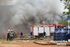 Há muita fumaça no local do incêndio