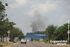 Há muita fumaça no local do incêndio