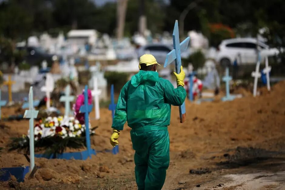 Cemitério em Manaus durante a pandemia de coronavírus 08/01/2021