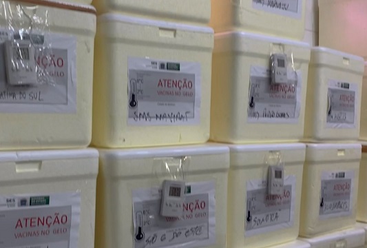Mato Grosso do Sul recebeu até agora 222.746 doses de vacinas, em quatro carregamentos enviados pelo Ministério da Saúde