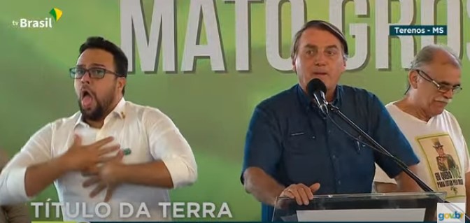 Presidente Jair Bolsonaro em Terenos