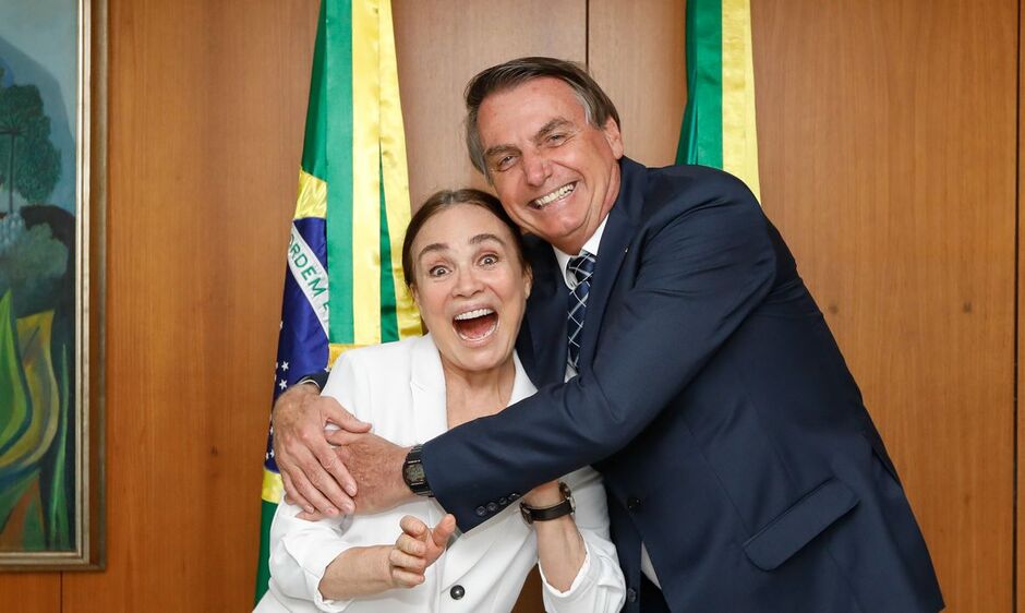 Regina Duarte e Jair Bolsonaro