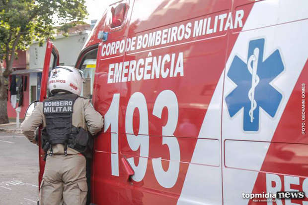 A vítima recebeu atendimento do Corpo de Bombeiros