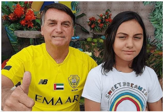 Jair Bolsonaro e Laura Bolsonaro