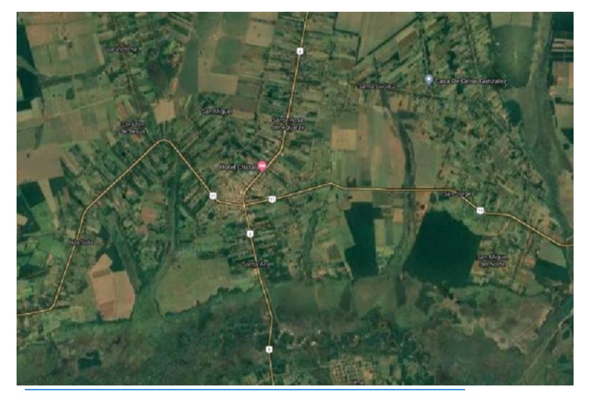 Vista de satélite do possível local da região onde estariam os sequestradores