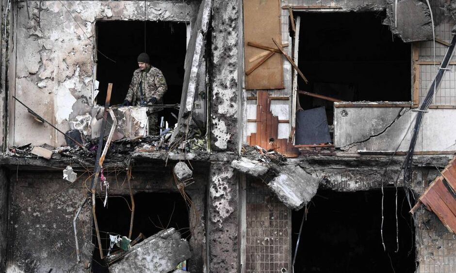 Cenário de destruição na Ucrânia