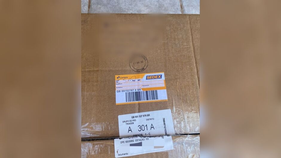 Encomenda foi entregue na manhã desta segunda-feira