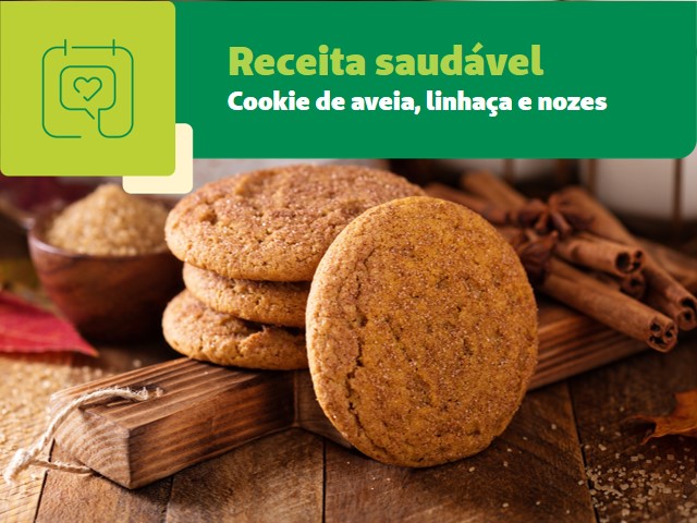 Receita Saudável: cookie de aveia, linhaça e nozes