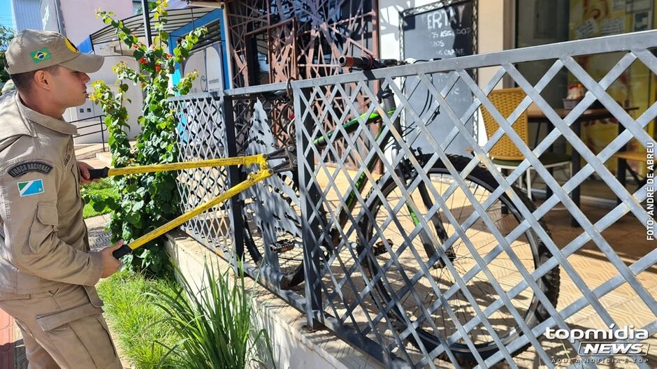 Bicicleta foi solta pelos Bombeiros 