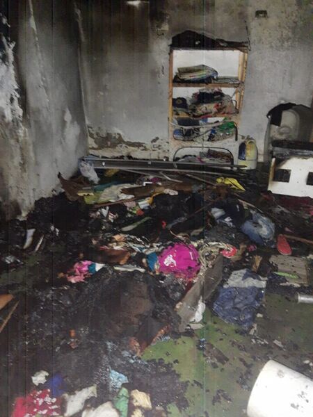 Incêndio destruiu um cômodo da casa 