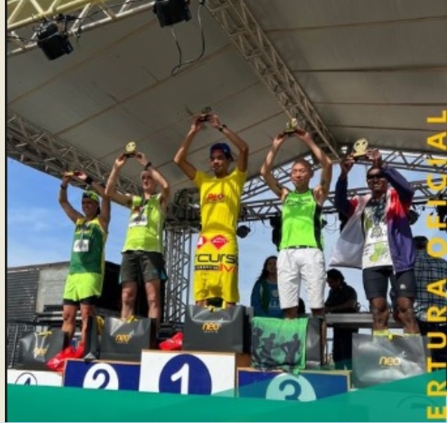 Pódio de vencedores da 1ª Maratona de Campo Grande
