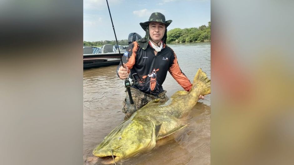 Militar é que fisgou peixão no Rio Taquari 