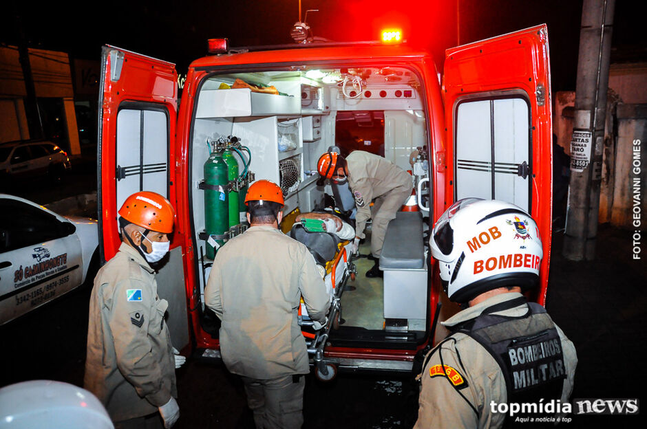 A vítima foi levada para a Santa Casa 
