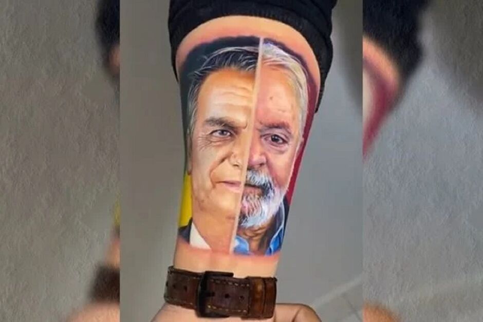 Lula na esquerda e Bolsonaro direita 