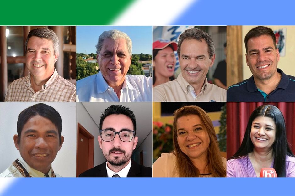 Da esquerda para a direita, todos os candidatos: Riedel, André, Marquinhos, Contar, Magno, Adonis, Gisele e Rose