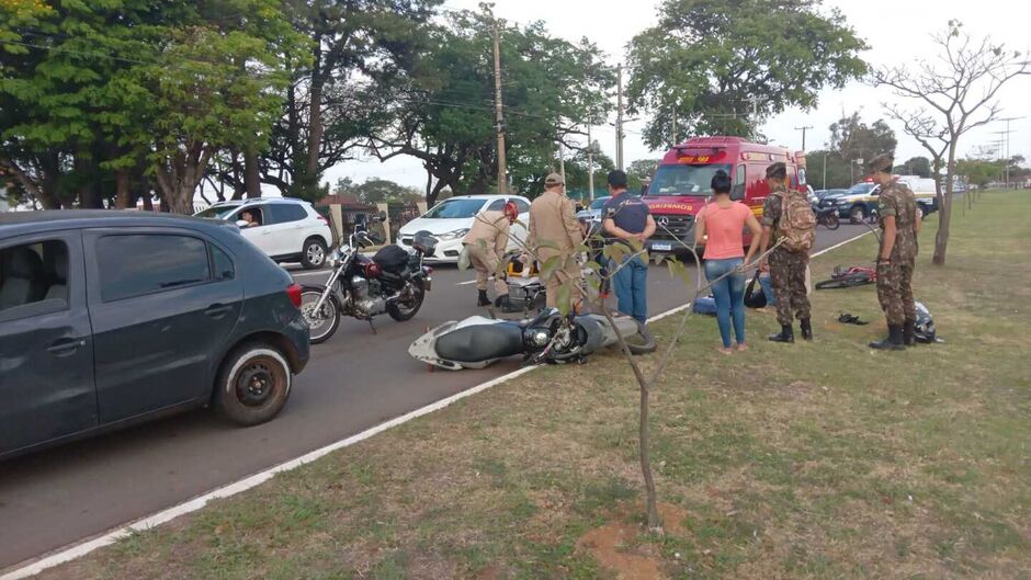 A vítima foi levada para uma unidade de saúde 