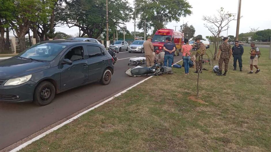 A vítima foi levada para uma unidade de saúde 