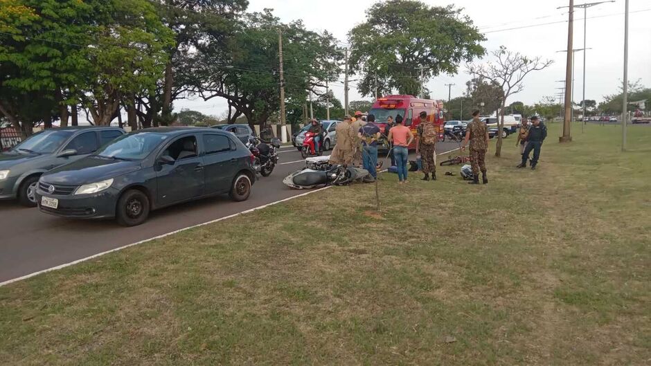 A vítima foi levada para uma unidade de saúde 