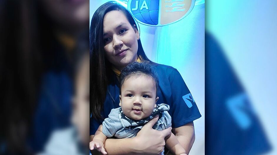 Natália e o primogênito Guilherme