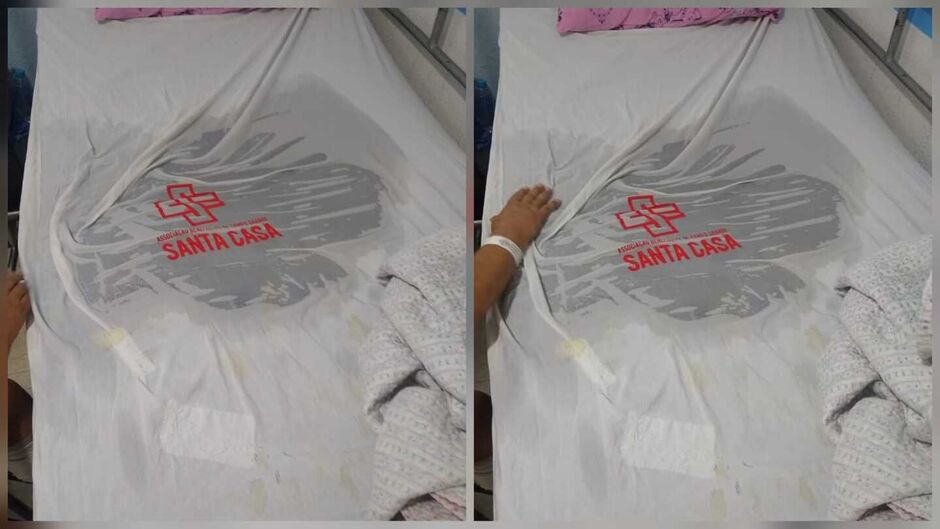 Filho encontrou cama da mãe urinada e sem troca de lençol na Santa Casa
