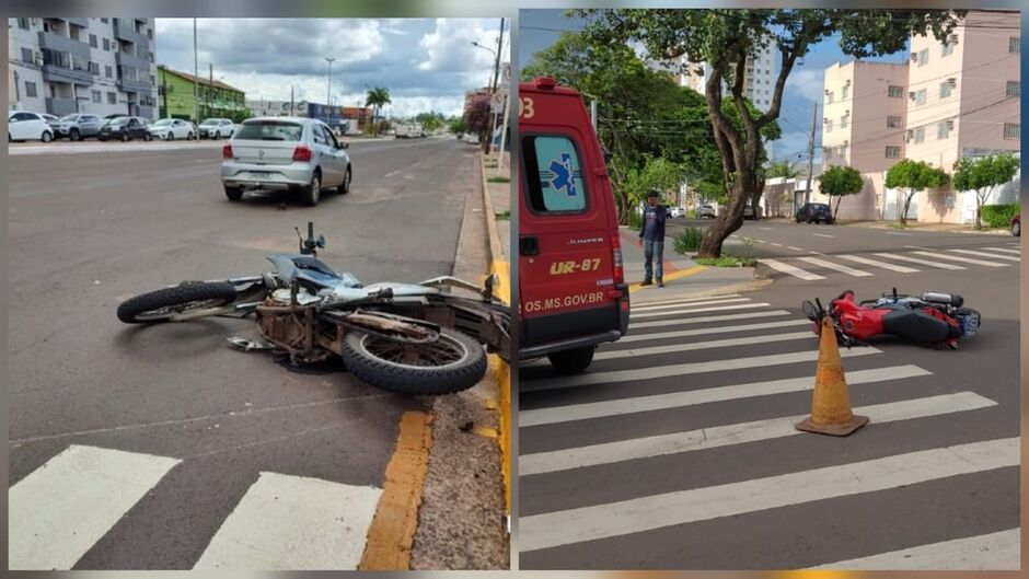 Batida feriu dois motociclistas na Rui Barbosa 