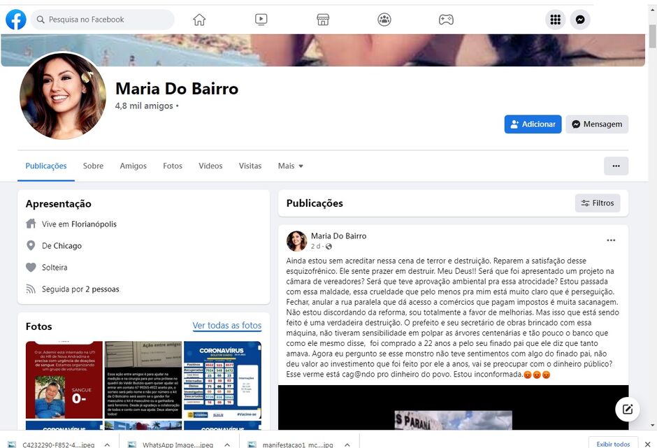 Página fazia críticas ao prefeito e servidores