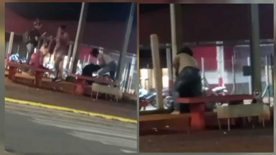 Briga foi filmada de longe e ninguém foi separar
