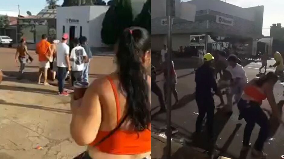 Pancadaria iniciou em uma praça da cidade 