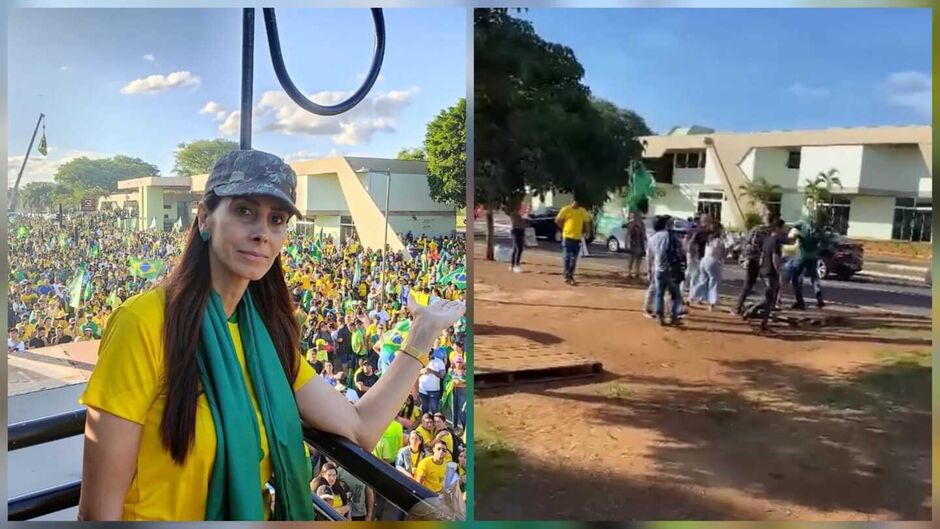 Sargento Betânia participou dos atos antidemocráticos, mas não citou as agressões aos jornalistas