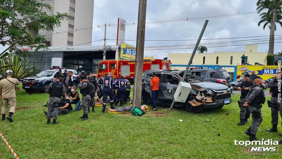 PMs ficaram feridos na Afonso Pena 