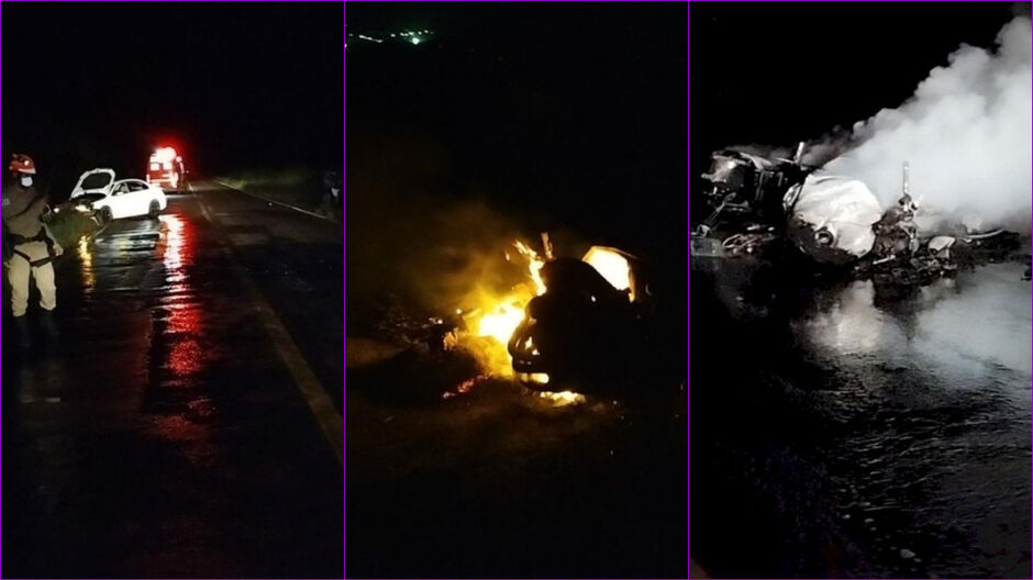 Moto ficou totalmente destruída com o acidente