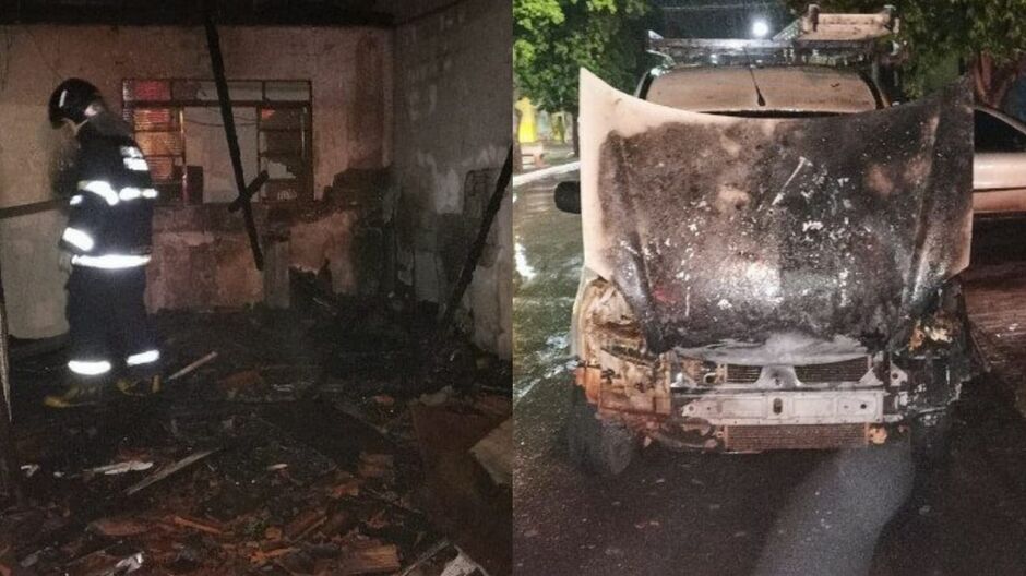 Carro e casa quase foram destruídos 