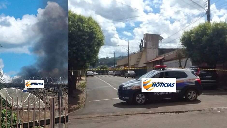 Fumaça era vista e policiais fazem cerco no presídio