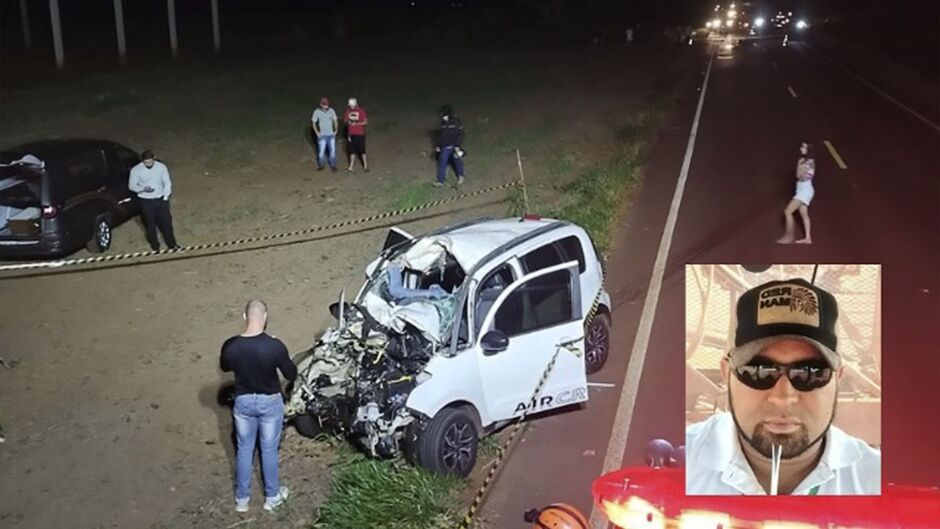 A moto bateu de frente com o veículo 