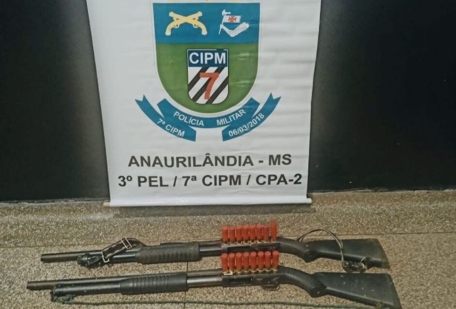 Armas de caça foram apreendidas pela Polícia Militar