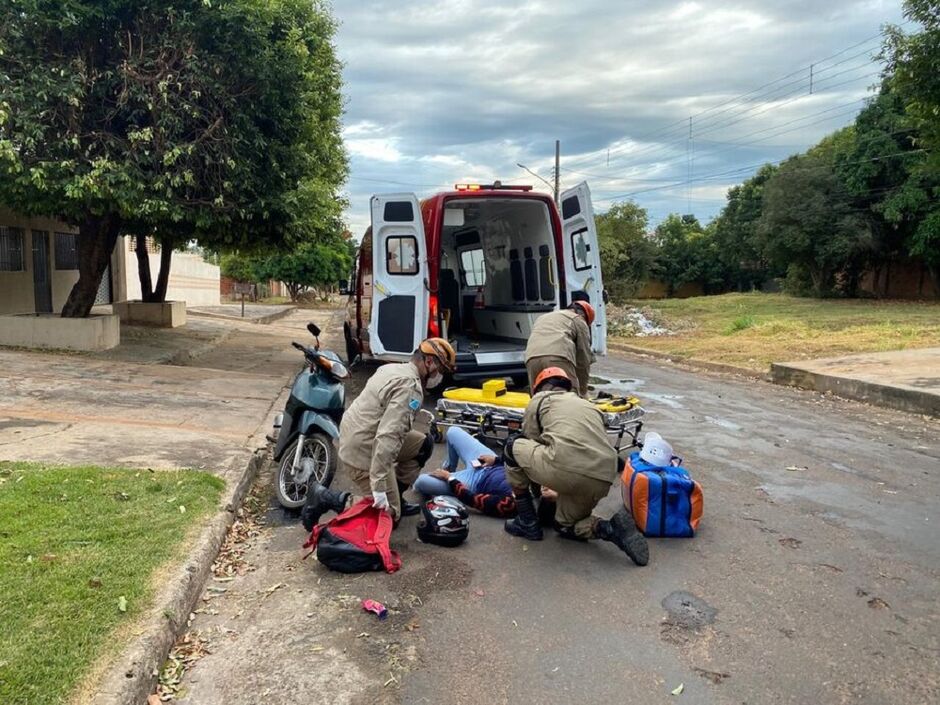 Mulher sofreu várias escoriações 