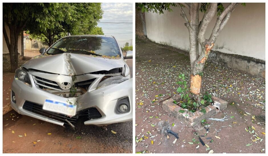 Veículo ficou com a frente destruída