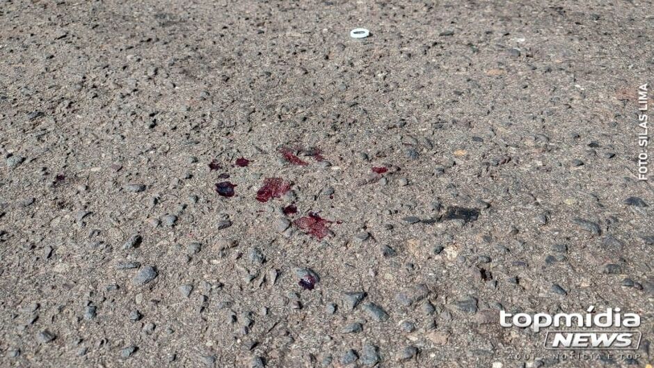 Marcas na rua em que aconteceu o acidente